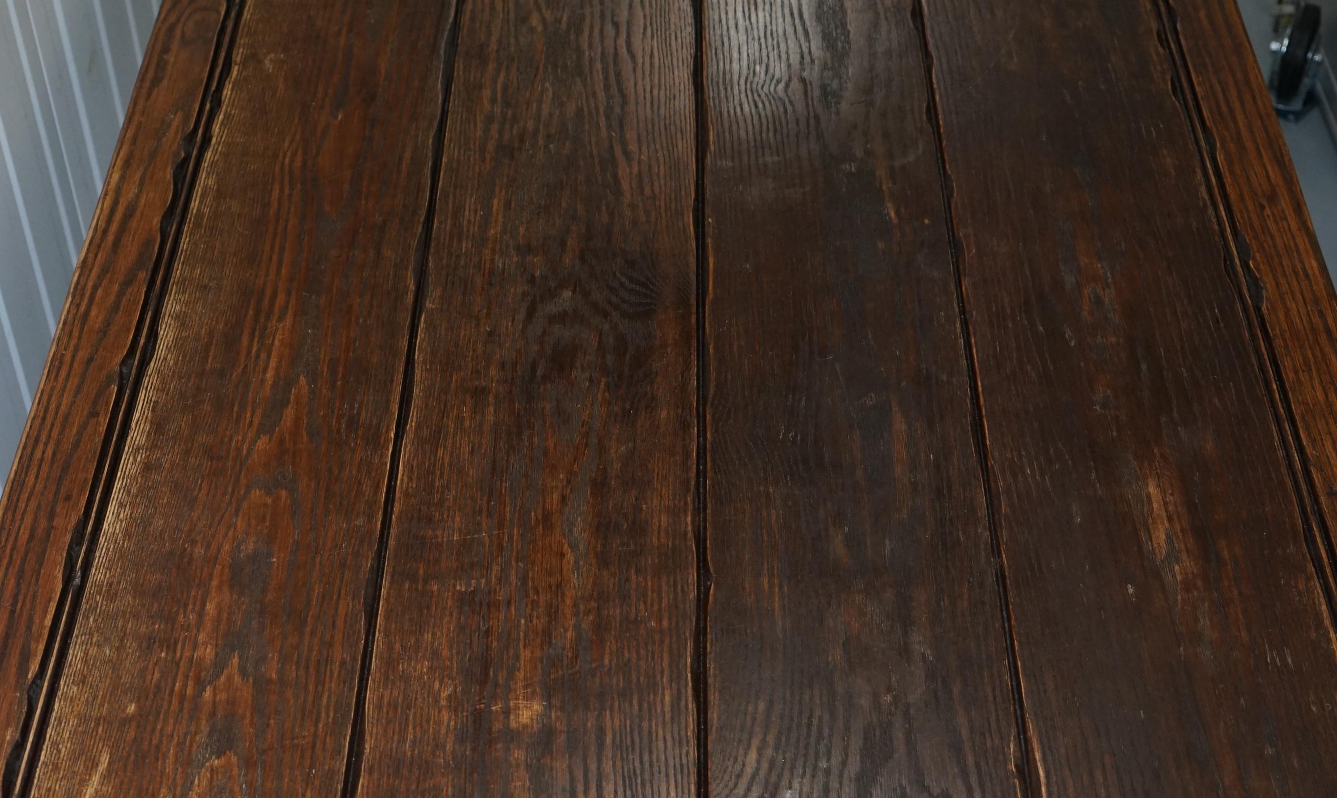 19th Century Large English Oak Jacobean Style Refectory Dining Table Sets Upto 10