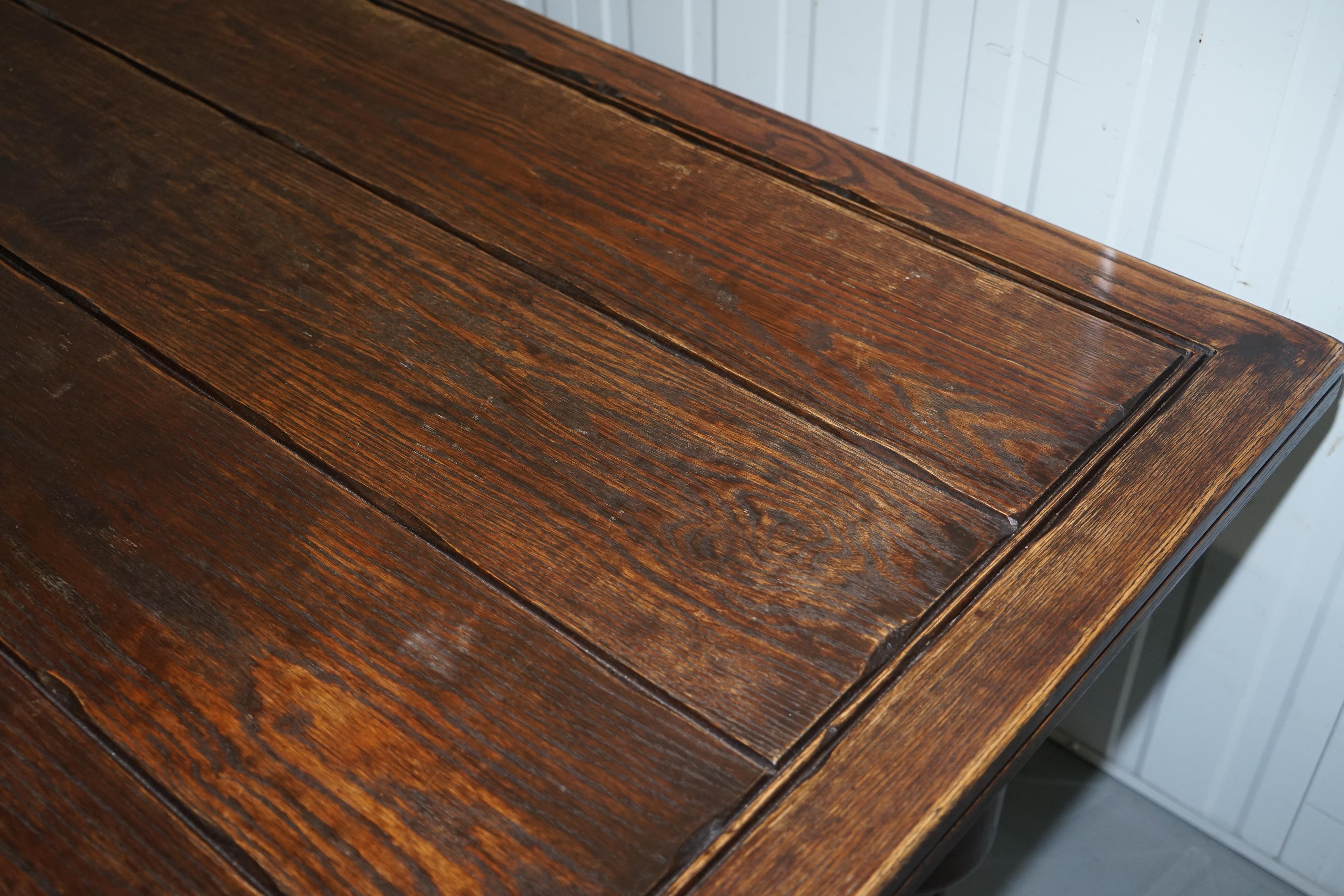 Large English Oak Jacobean Style Refectory Dining Table Sets Upto 10 2