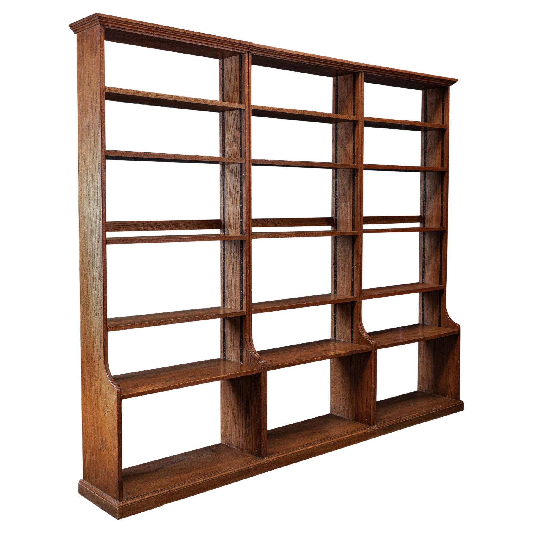Arthur Brett Oak Gothic Open Bookcase For Sale at 1stDibs
