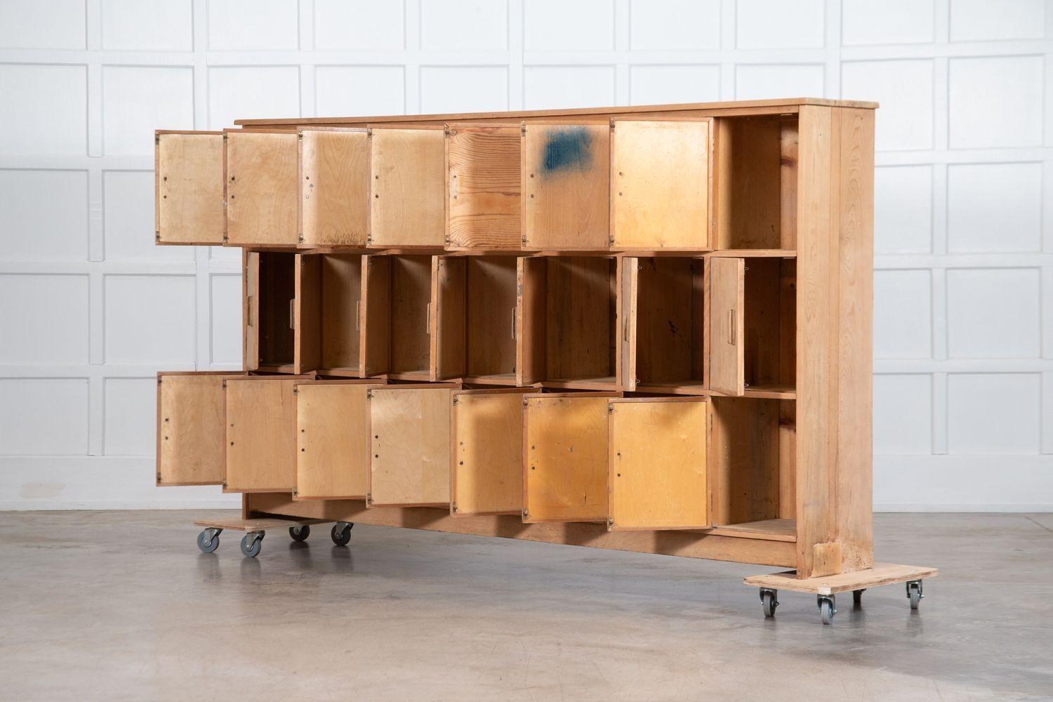 Large English Oak & Pine Locker Cabinet For Sale 1