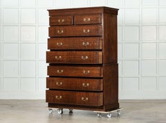 Large English Oak Tallboy Chest Drawers