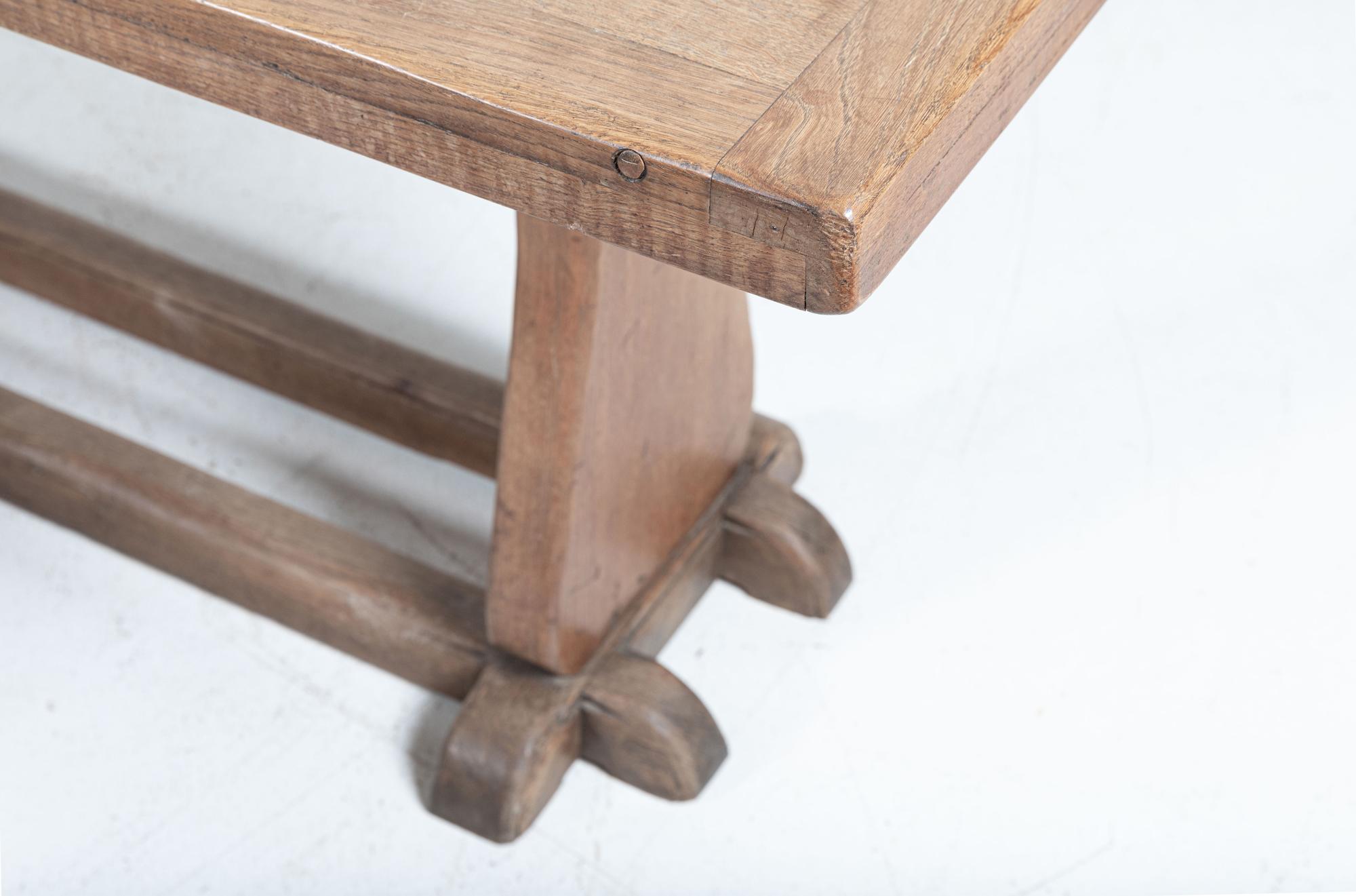 Large English Oak Trestle Table For Sale 10