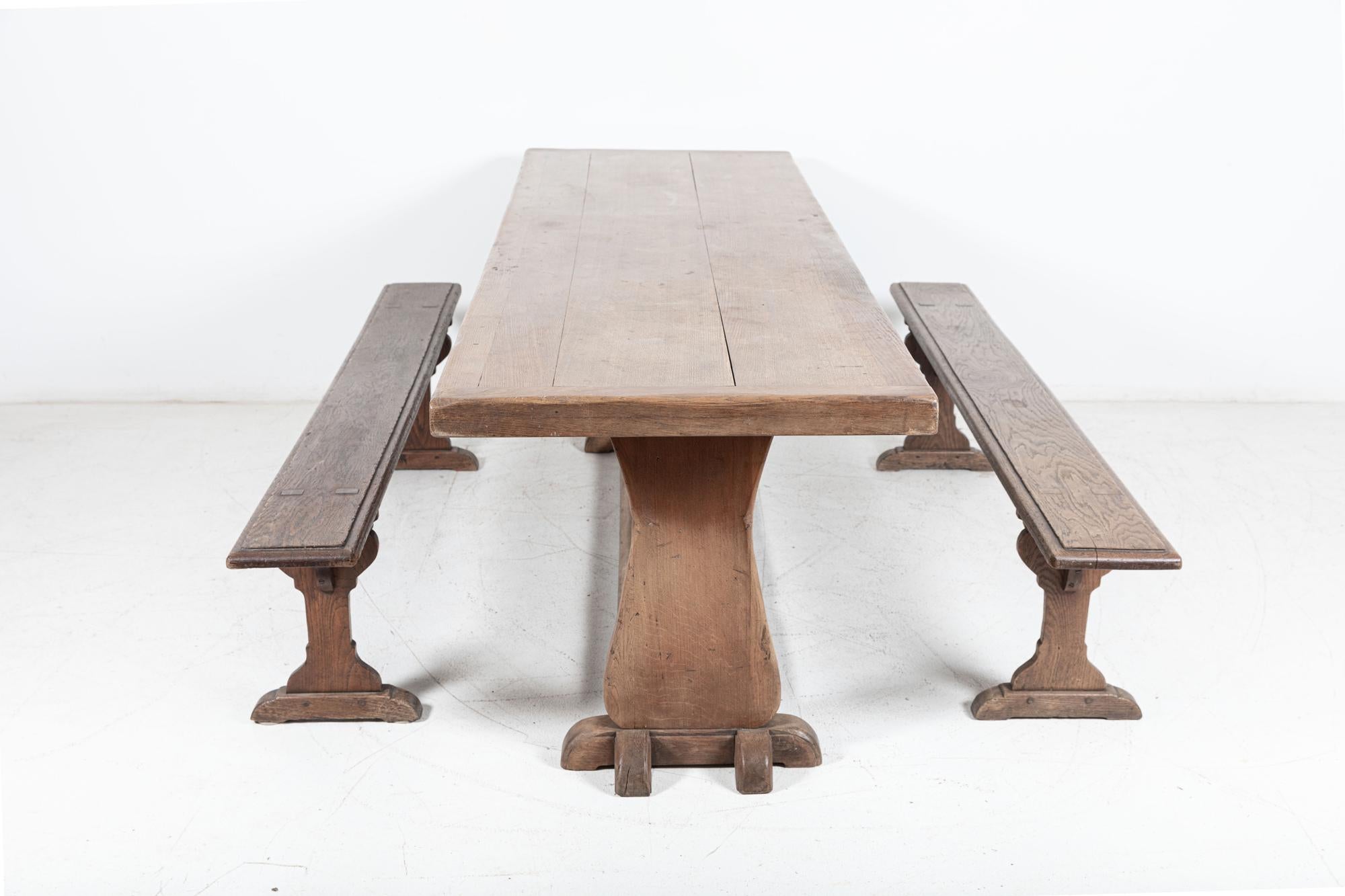 Etwa Mitte des 20. Jahrhunderts

Großer englischer Eichenbodentisch mit 6 cm dicker Eichenplatte

sku 878

(Bänke sind separat aufgeführt)

B240 x T72 x H76 cm
Boden bis Schürze 70 cm