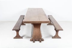 Large English Oak Trestle Table