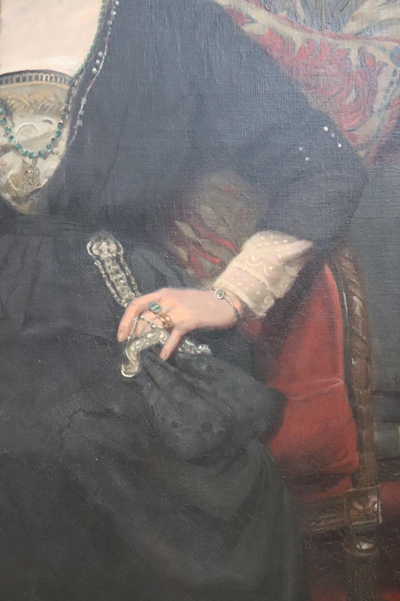 Großes englisches Ölgemälde auf Leinwand, Porträt einer Dame, signiert und datiert 1913 (20. Jahrhundert) im Angebot