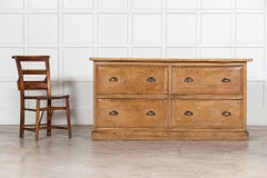 Large English Painted Oak Haberdashery Drawers Counter