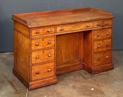 Large English Pedestal Desk with Kneehole Cabinet of Mahogany