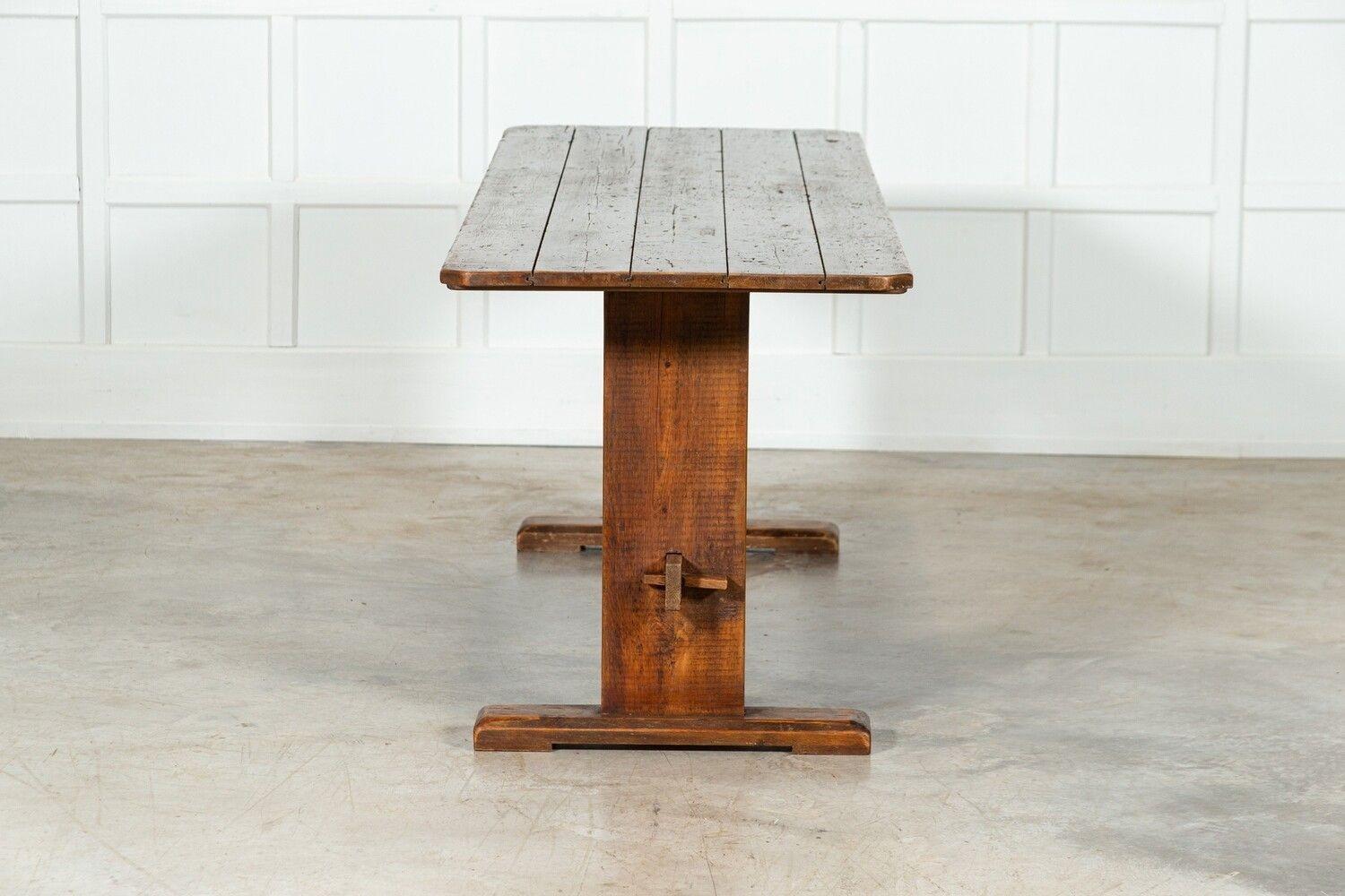 20th Century Large English Pine Refectory Table For Sale