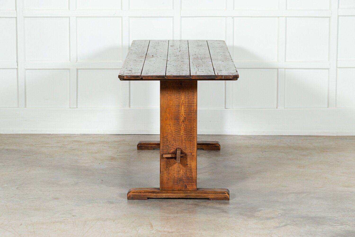 Large English Pine Refectory Table For Sale 1
