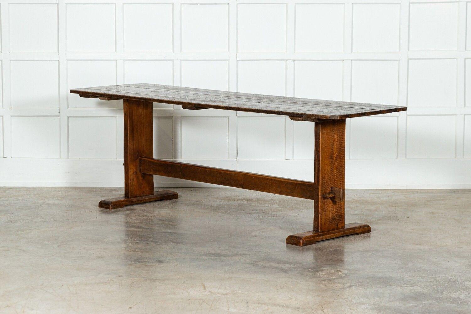 Large English Pine Refectory Table For Sale 2