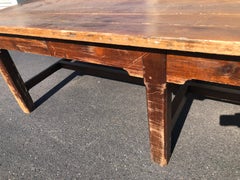 Large English Pine Work Table, 19th C.