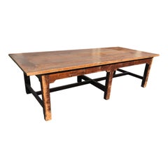 Antique Large English Pine Work Table, 19th C.