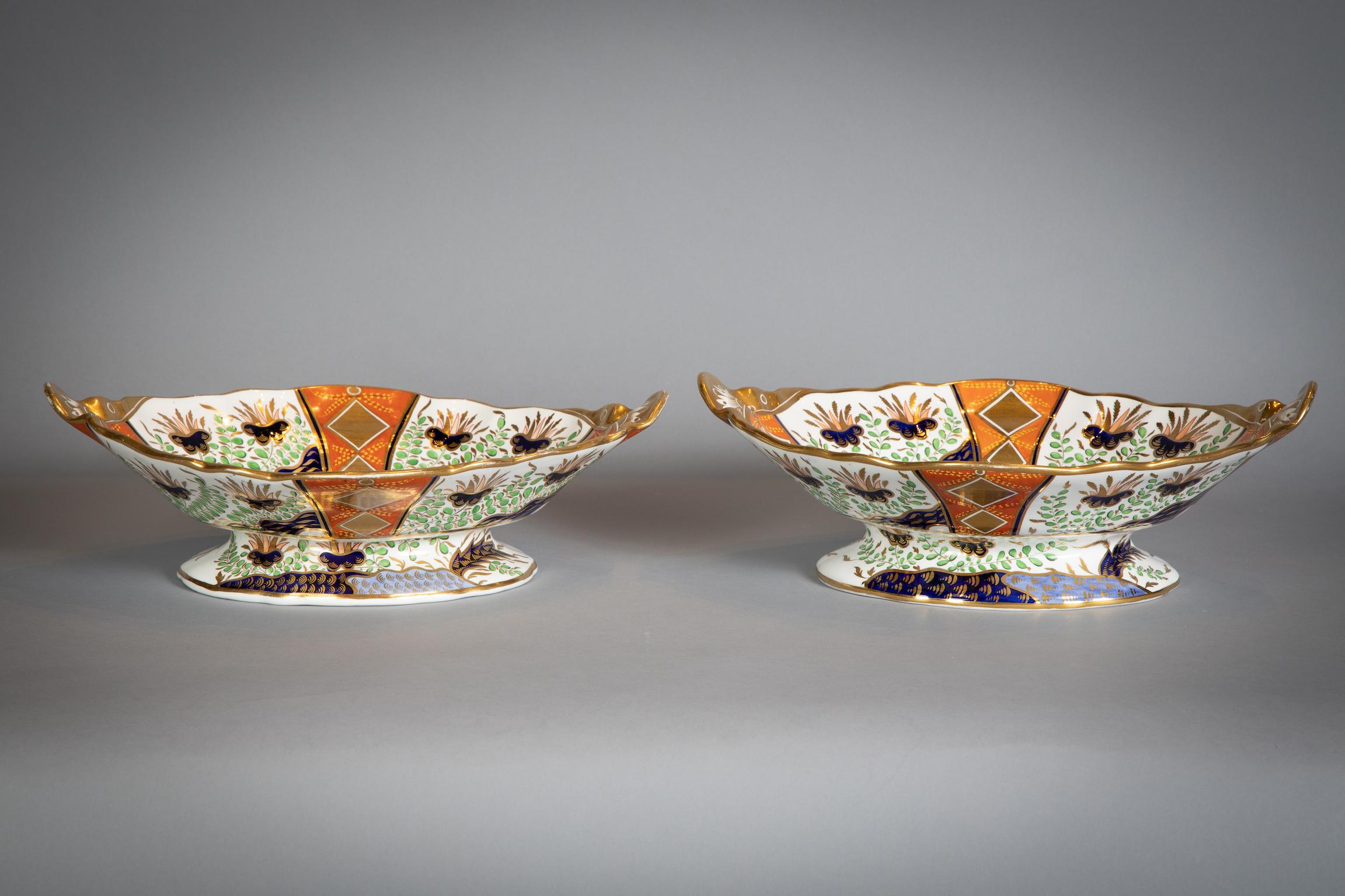 Large English Porcelain Imari Pattern Dessert and Tea Service, Spode, circa 1815 For Sale 6