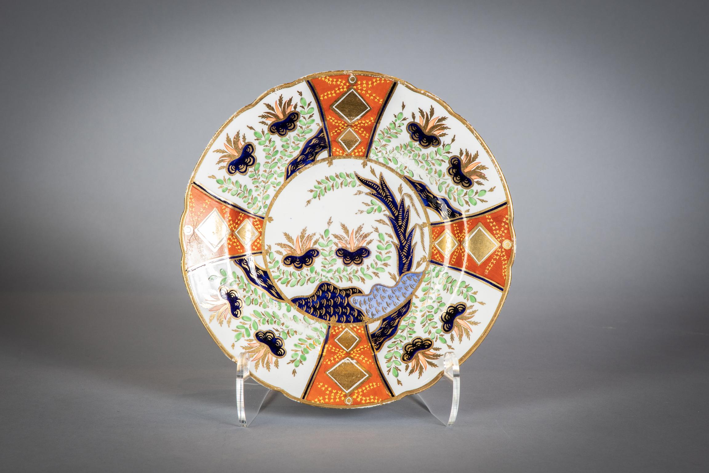 Large English Porcelain Imari Pattern Dessert and Tea Service, Spode, circa 1815 For Sale 9