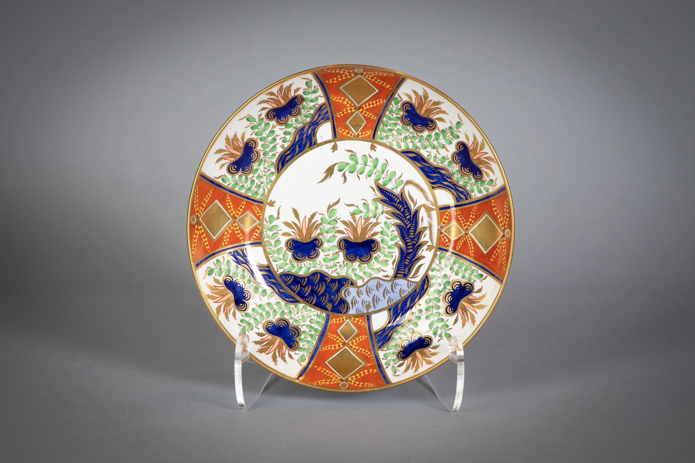 Large English Porcelain Imari Pattern Dessert and Tea Service, Spode, circa 1815 For Sale 10