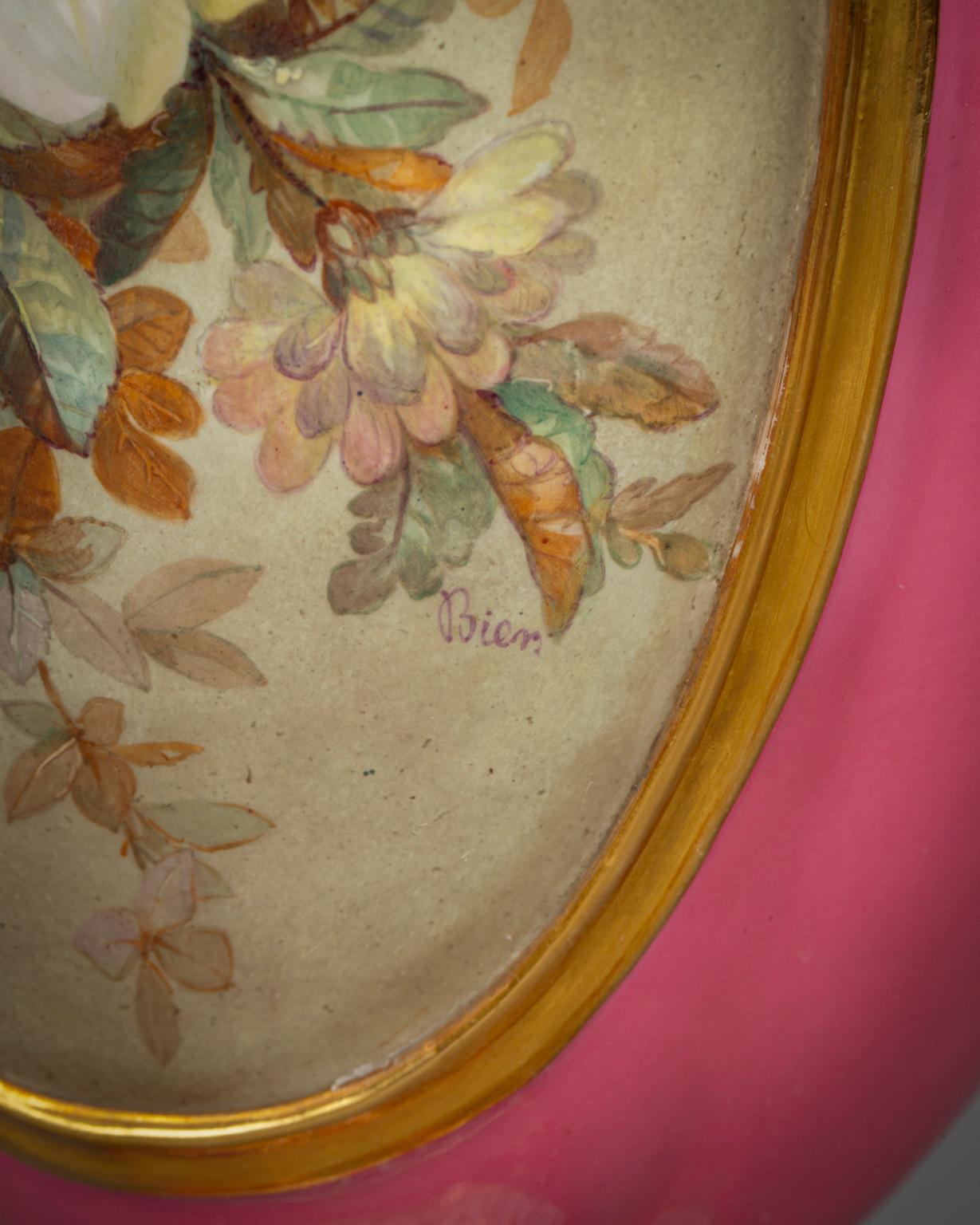 Porcellana Grande vaso coperto di porcellana inglese con ritratto, Crown Derby, datato 1881 in vendita