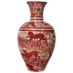 Large English Porcelain Ruby Lustre Vase, William De Morgan, circa 1900