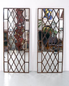 Large English Reclaimed Cast Iron Gothic Kirche Fenster Dekorative Spiegel Garten