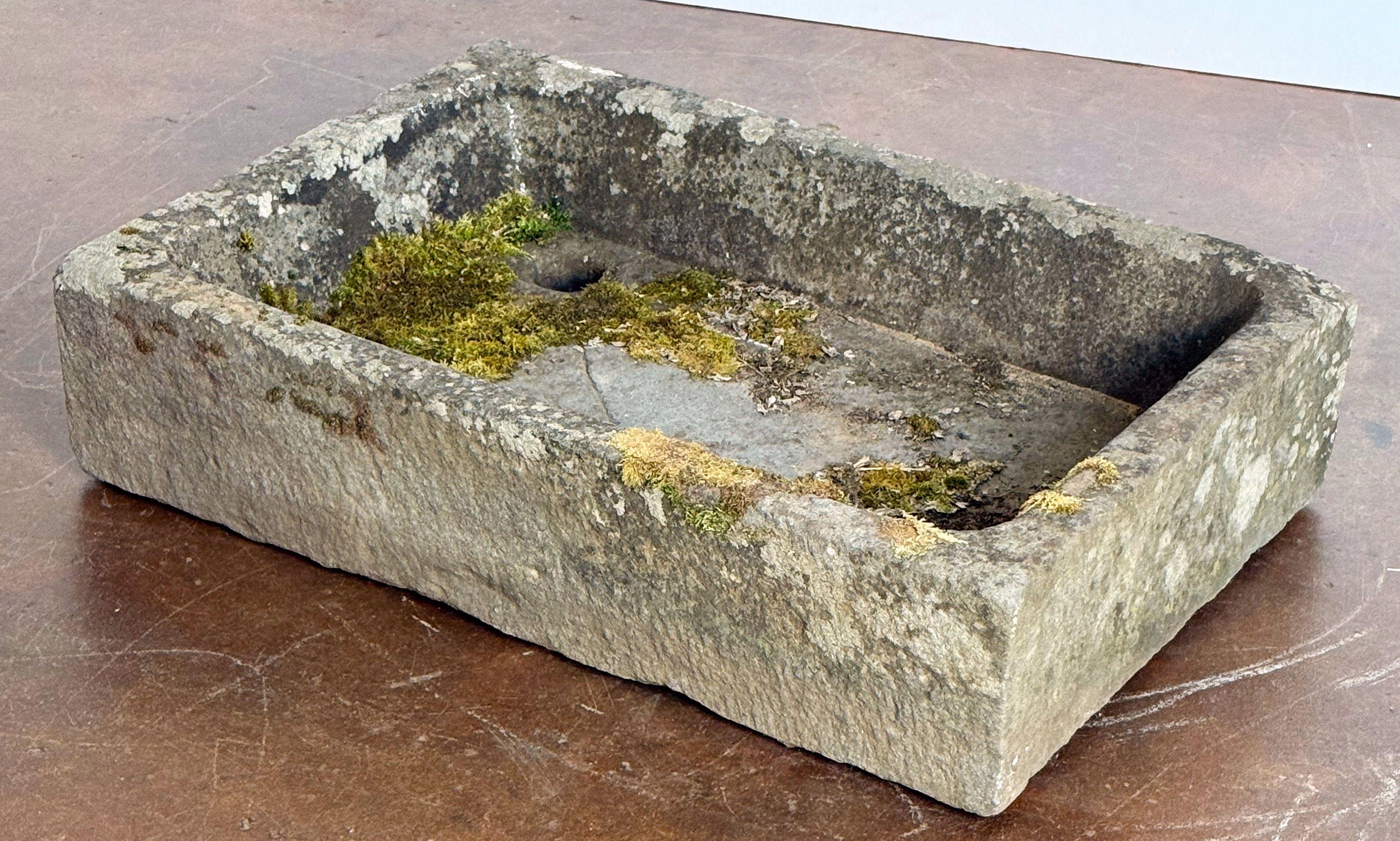 Georgian Large English Rectangular Garden Stone Sink or Trough For Sale