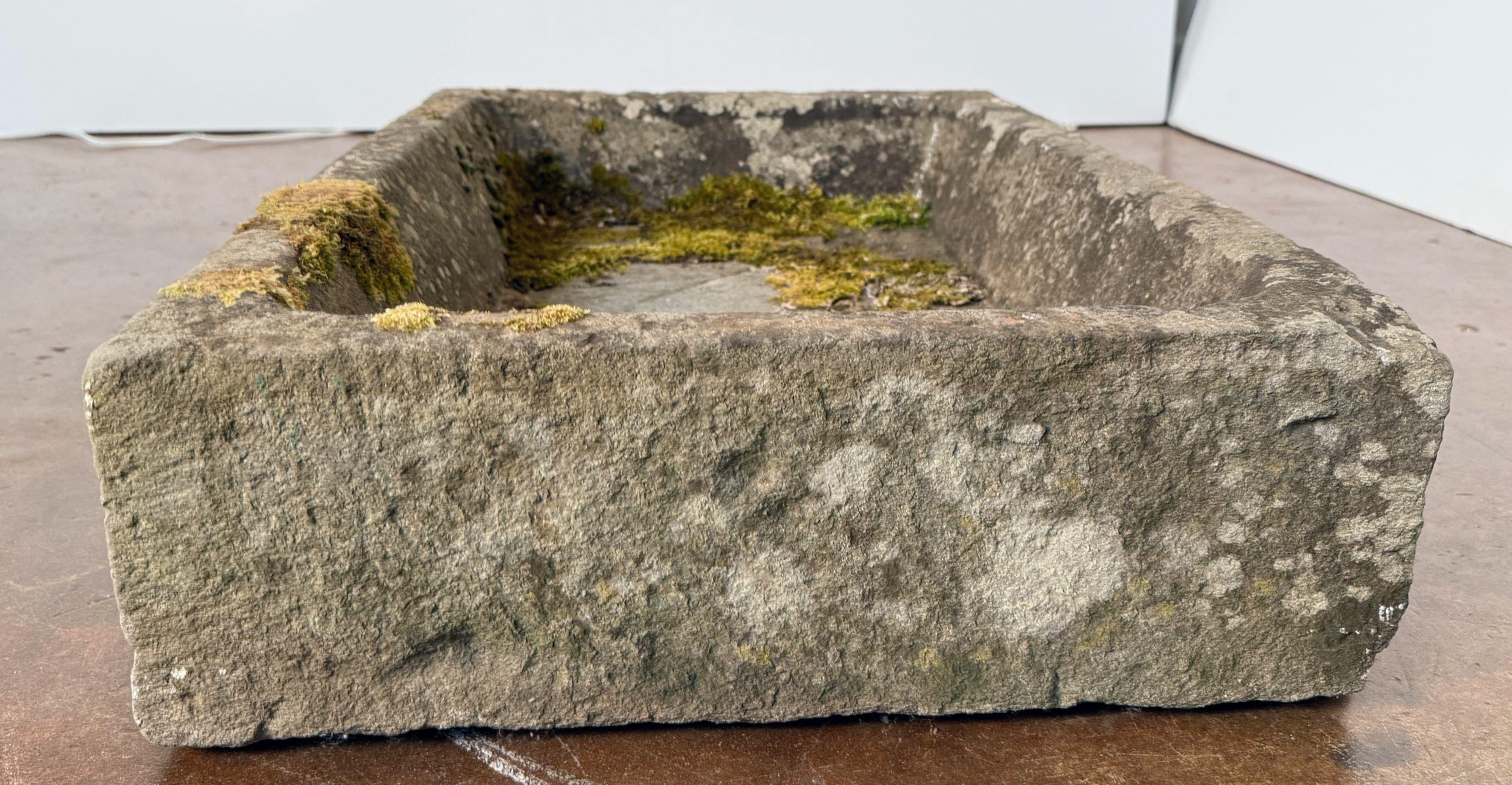 19th Century Large English Rectangular Garden Stone Sink or Trough For Sale