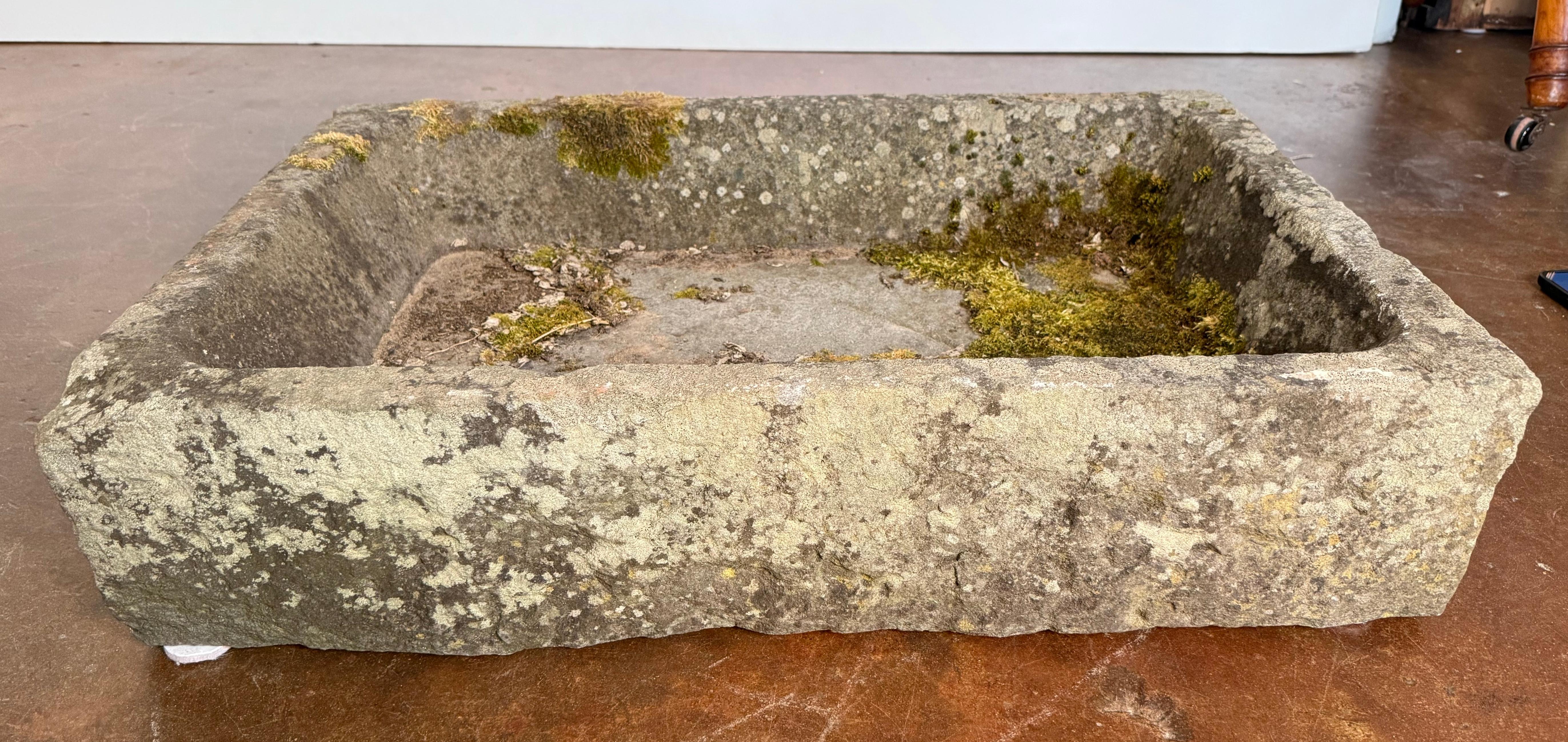 Large English Rectangular Garden Stone Sink or Trough For Sale 2