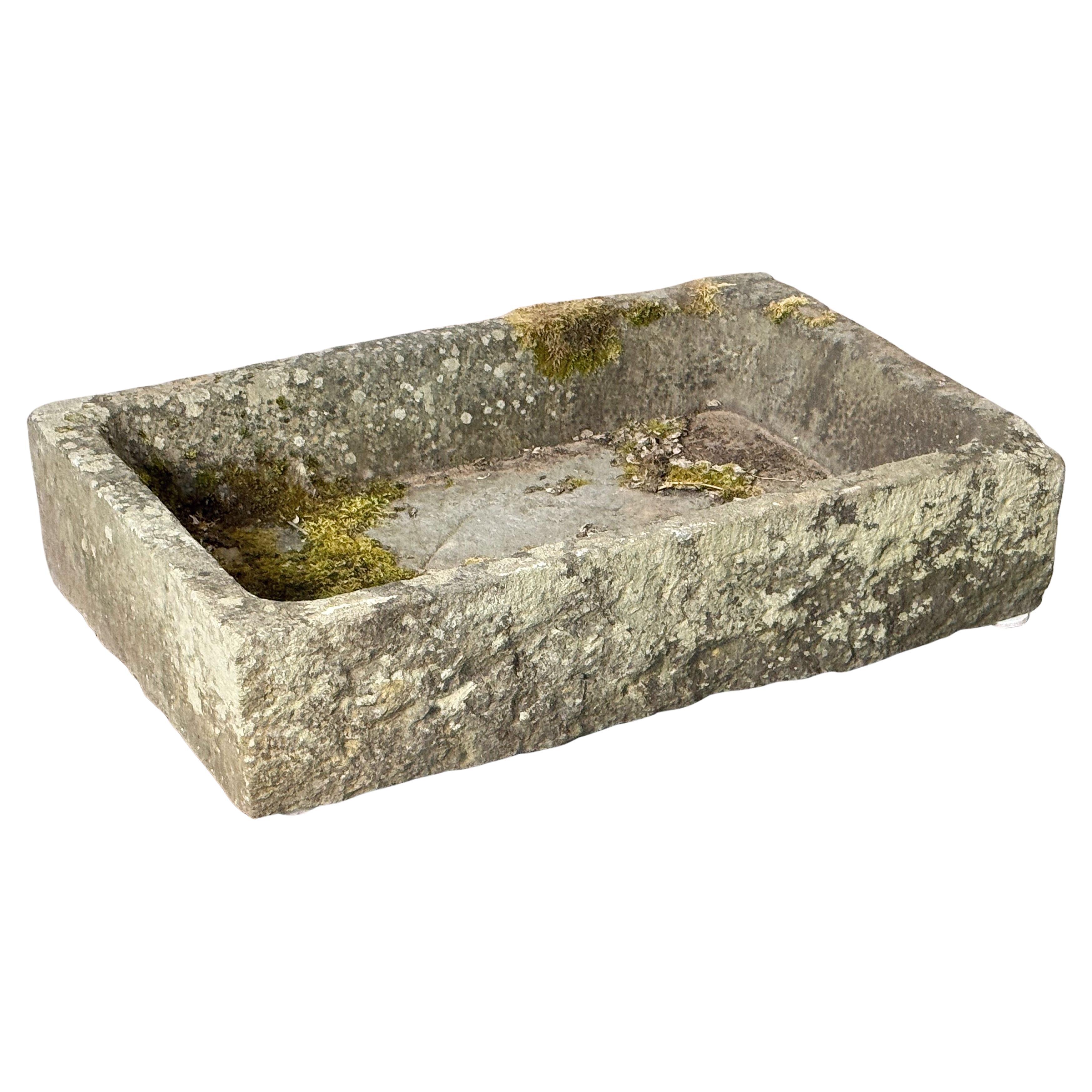 Large English Rectangular Garden Stone Sink or Trough For Sale