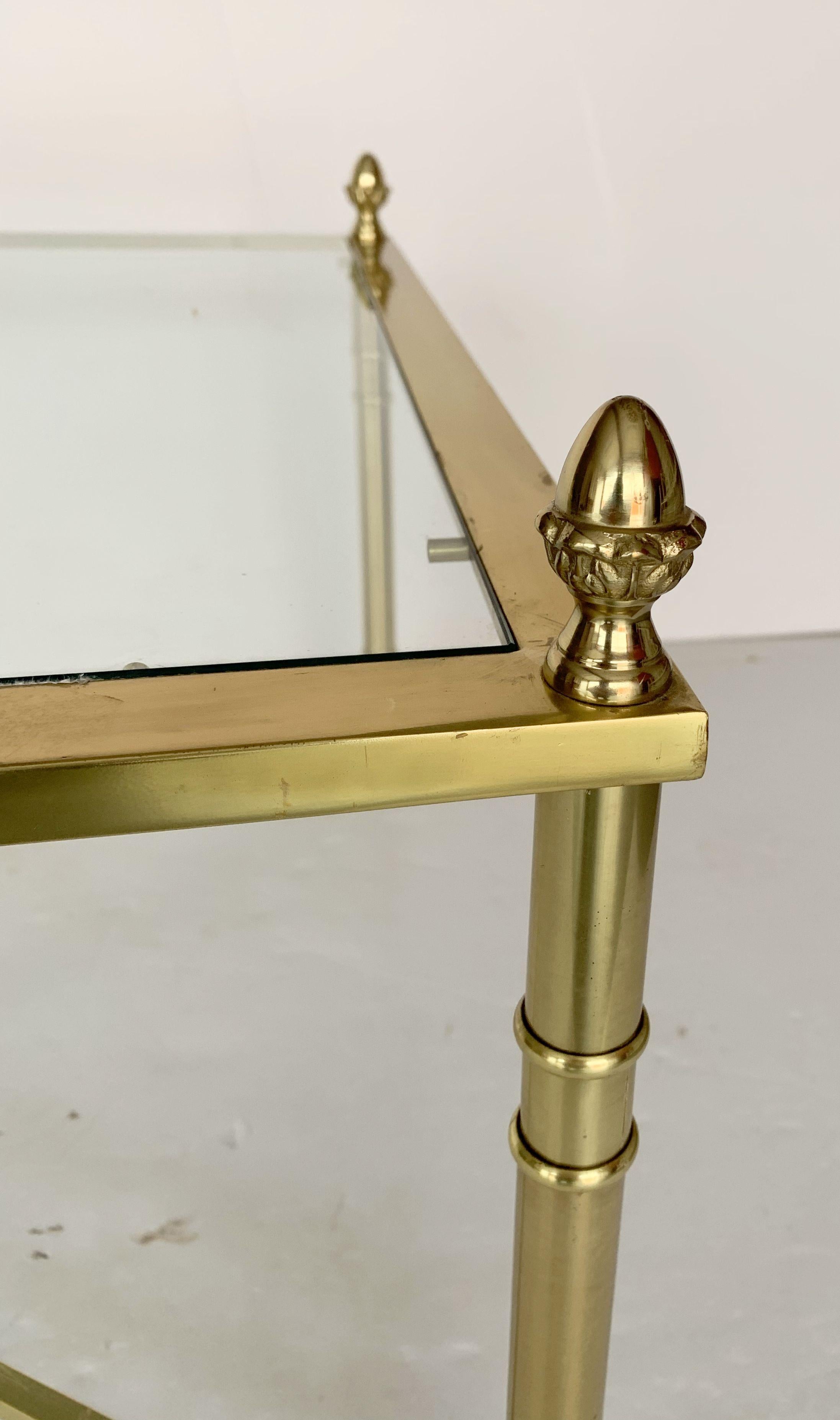 Large English Rectangular Low Coffee or Cocktail Table of Brass and Glass 13