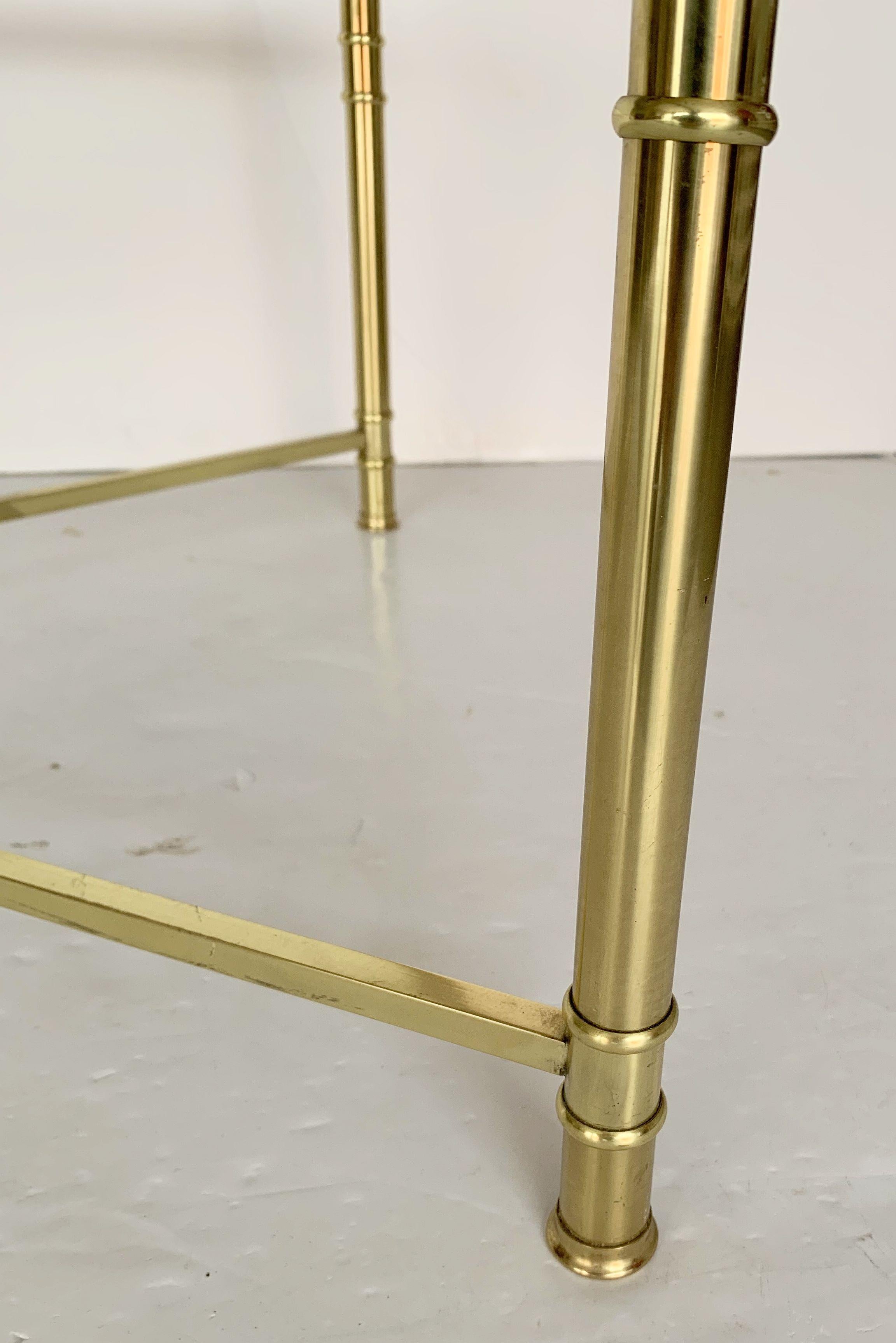 Large English Rectangular Low Coffee or Cocktail Table of Brass and Glass 15
