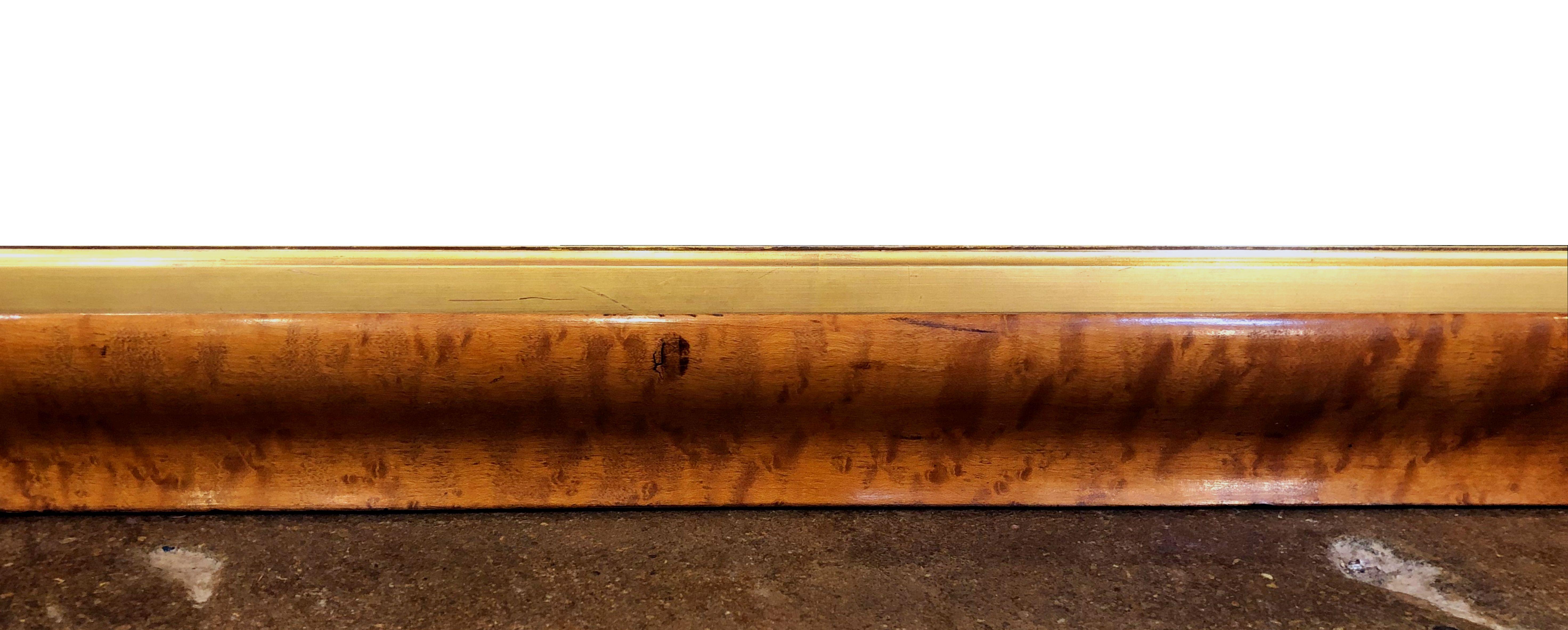 Large English Rectangular Maple and Giltwood Framed Mirror (H 54 3/8 x W 35 3/4) 4