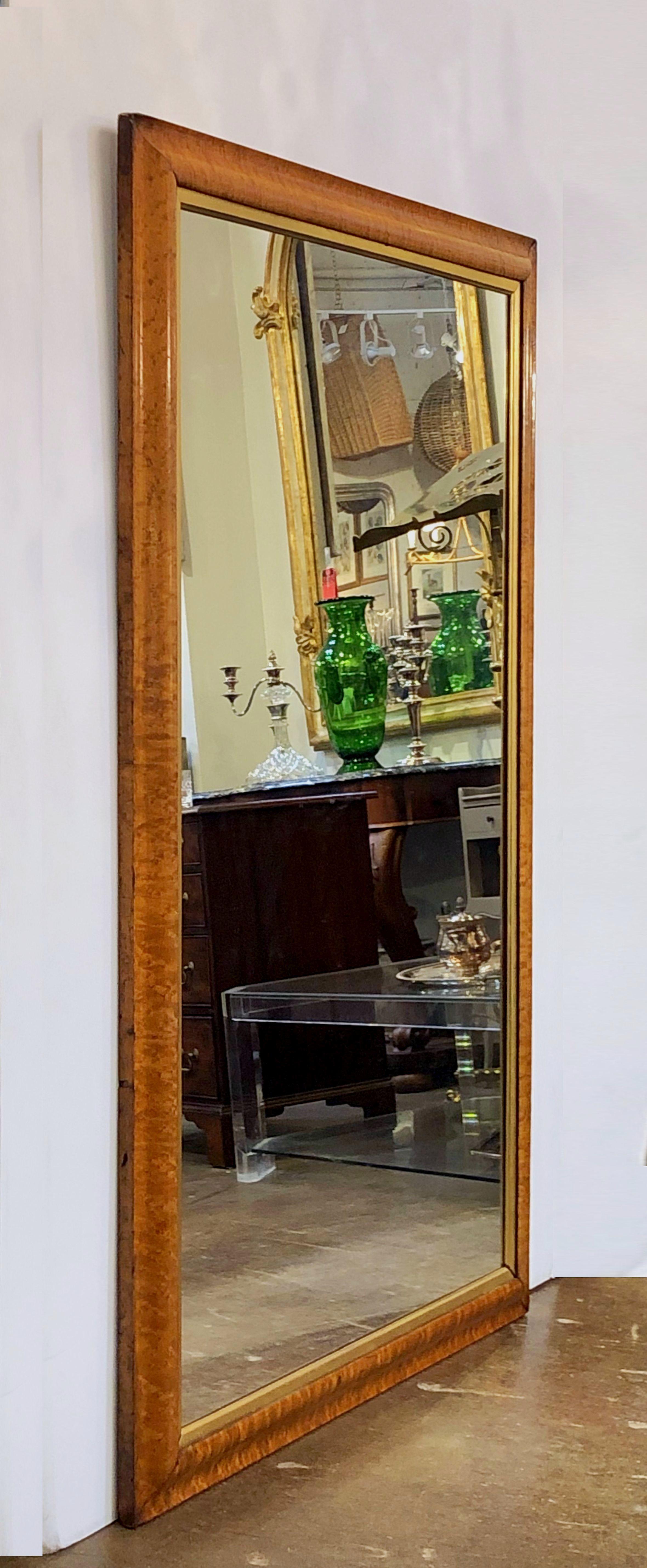 maple framed mirror