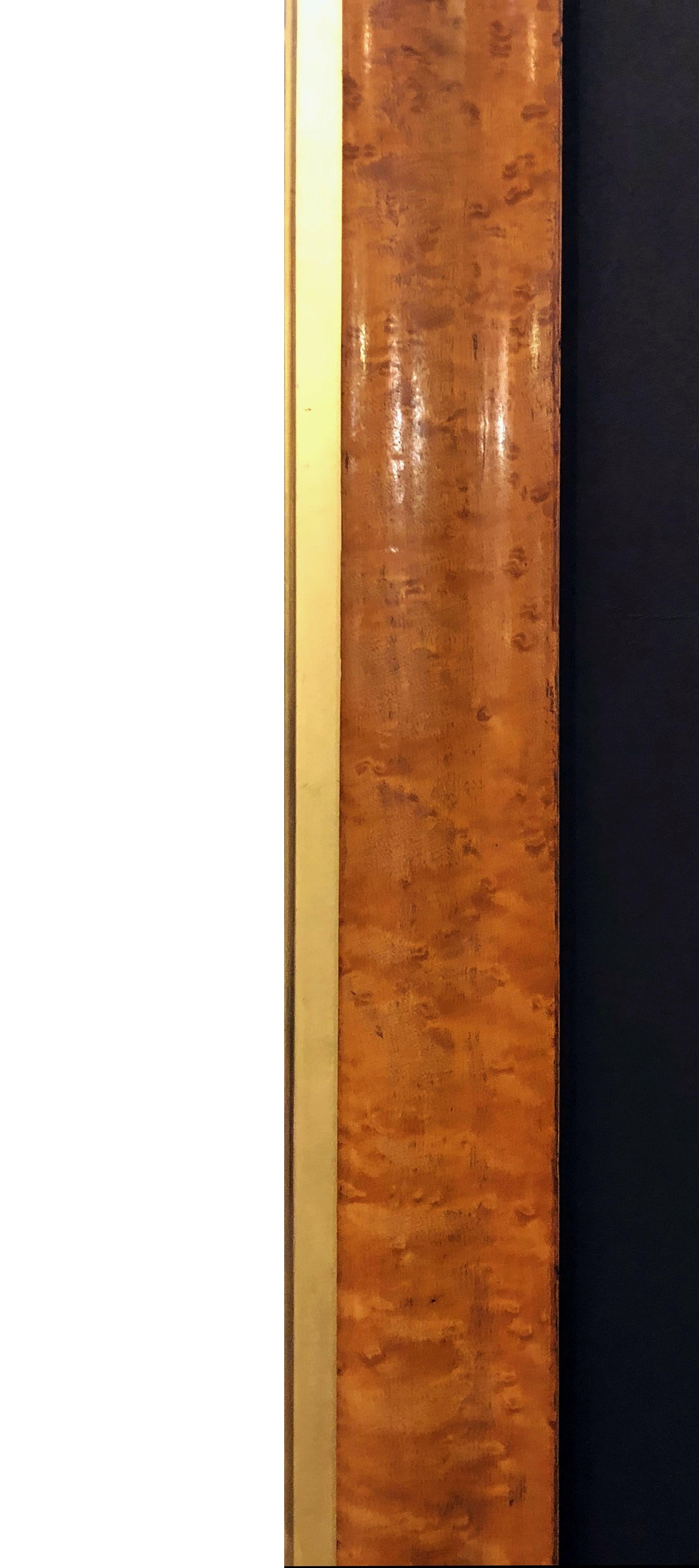 Large English Rectangular Maple and Giltwood Framed Mirror (H 54 3/8 x W 35 3/4) 2