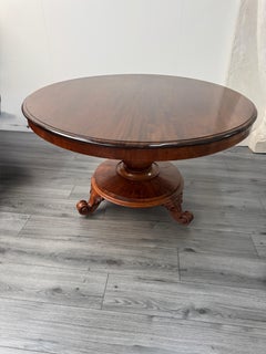 Large English regency antique circular tilt top dining table