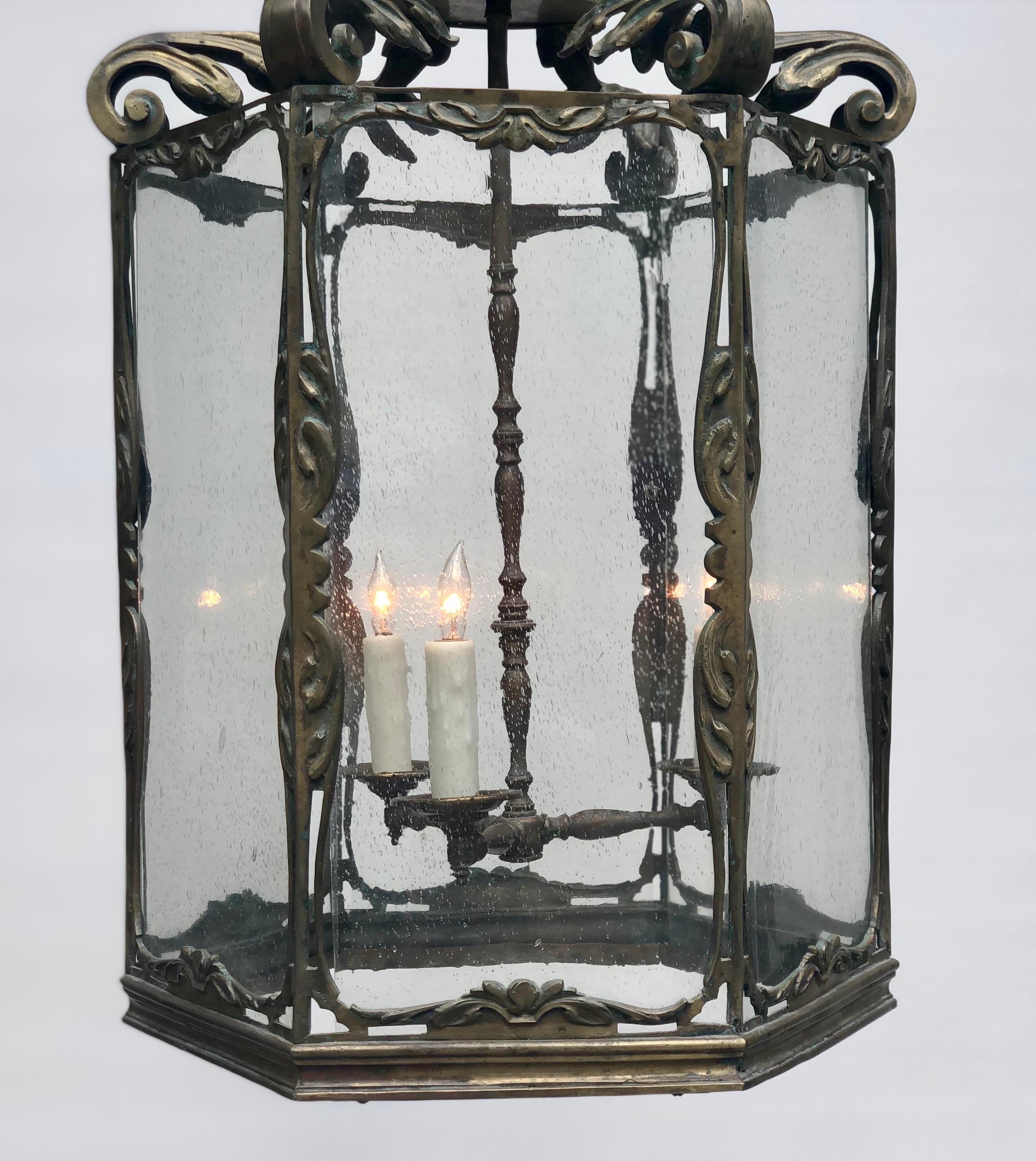 Large English Regency Bronze Chinoiserie Lantern, 19th Century 3