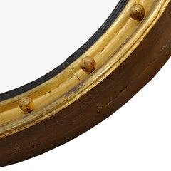 Large English Regency Giltwood Convex Mirror, circa 1810