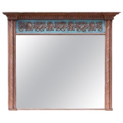 Antique Large English Regency Giltwood Overmantle Mirror