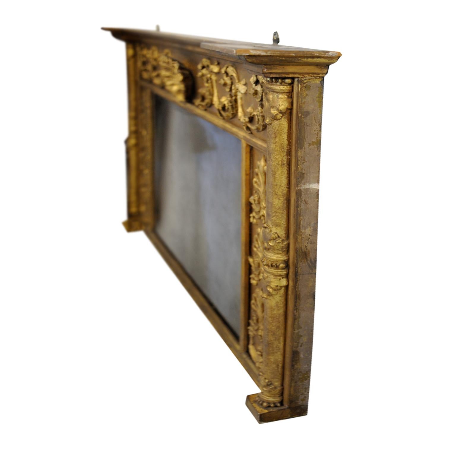 Large English Regency Overmantle Mirror, circa 1810 In Good Condition For Sale In Tetbury, Gloucestershire