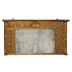 Antique Large English Regency Overmantle Mirror, circa 1810