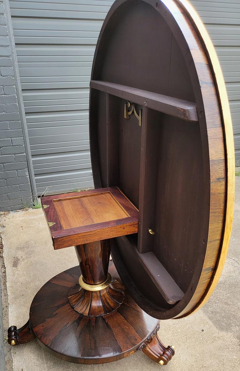 Hand-Crafted Large English Regency Tilt-Top Center Table For Sale