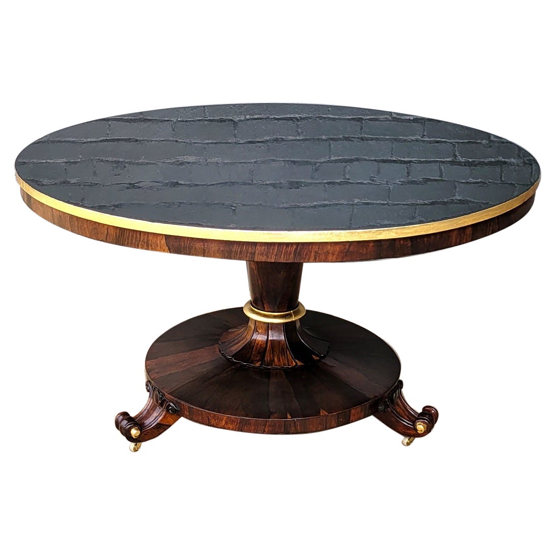 Grande table centrale anglaise Regency à plateau basculant