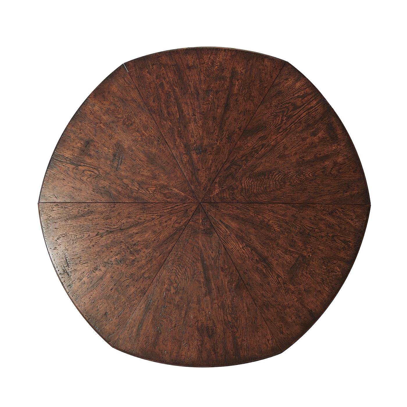 Vietnamese Large English Round Extension Dining Table For Sale