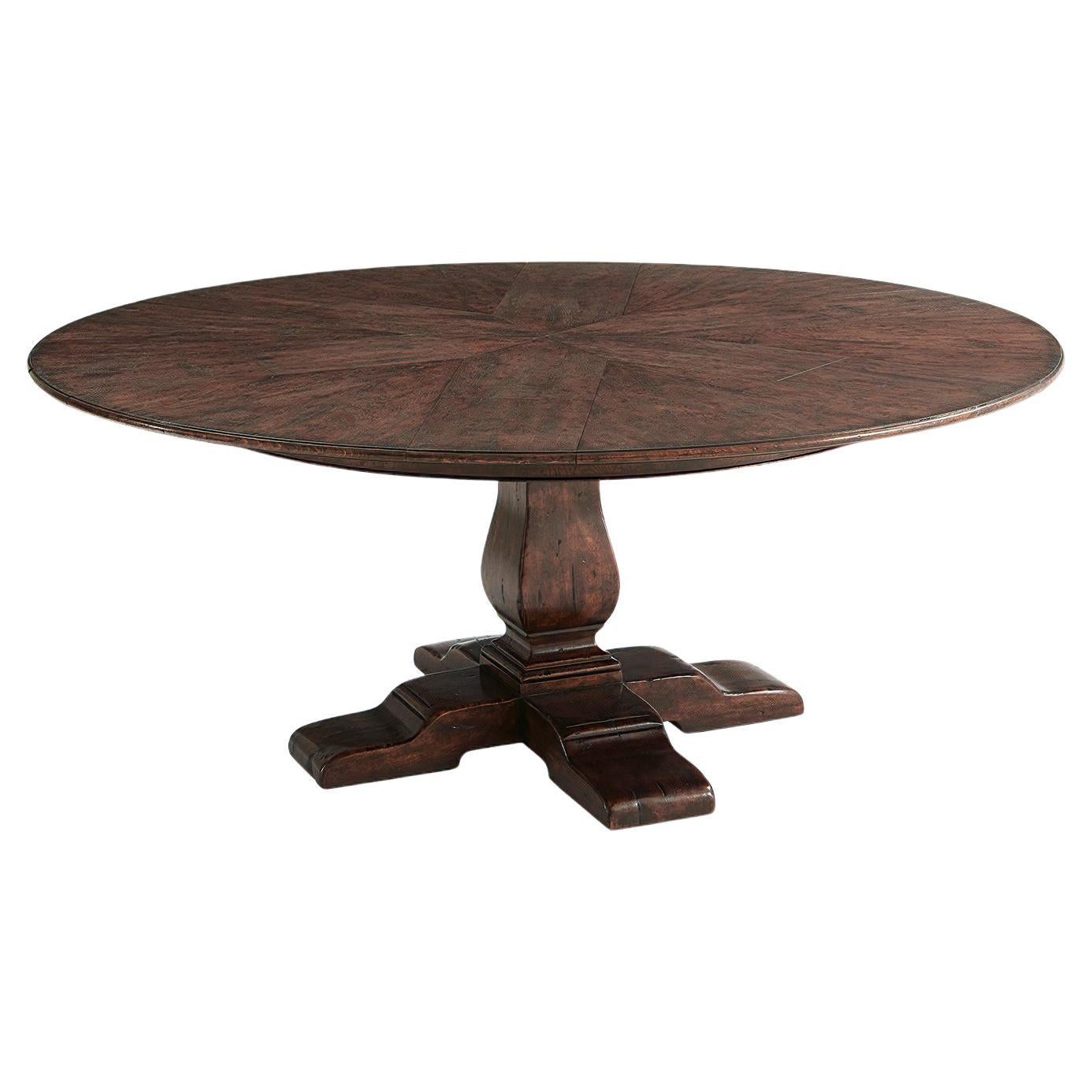 Large English Round Extension Dining Table