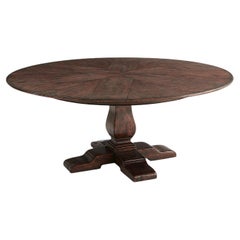 Large English Round Extension Dining Table