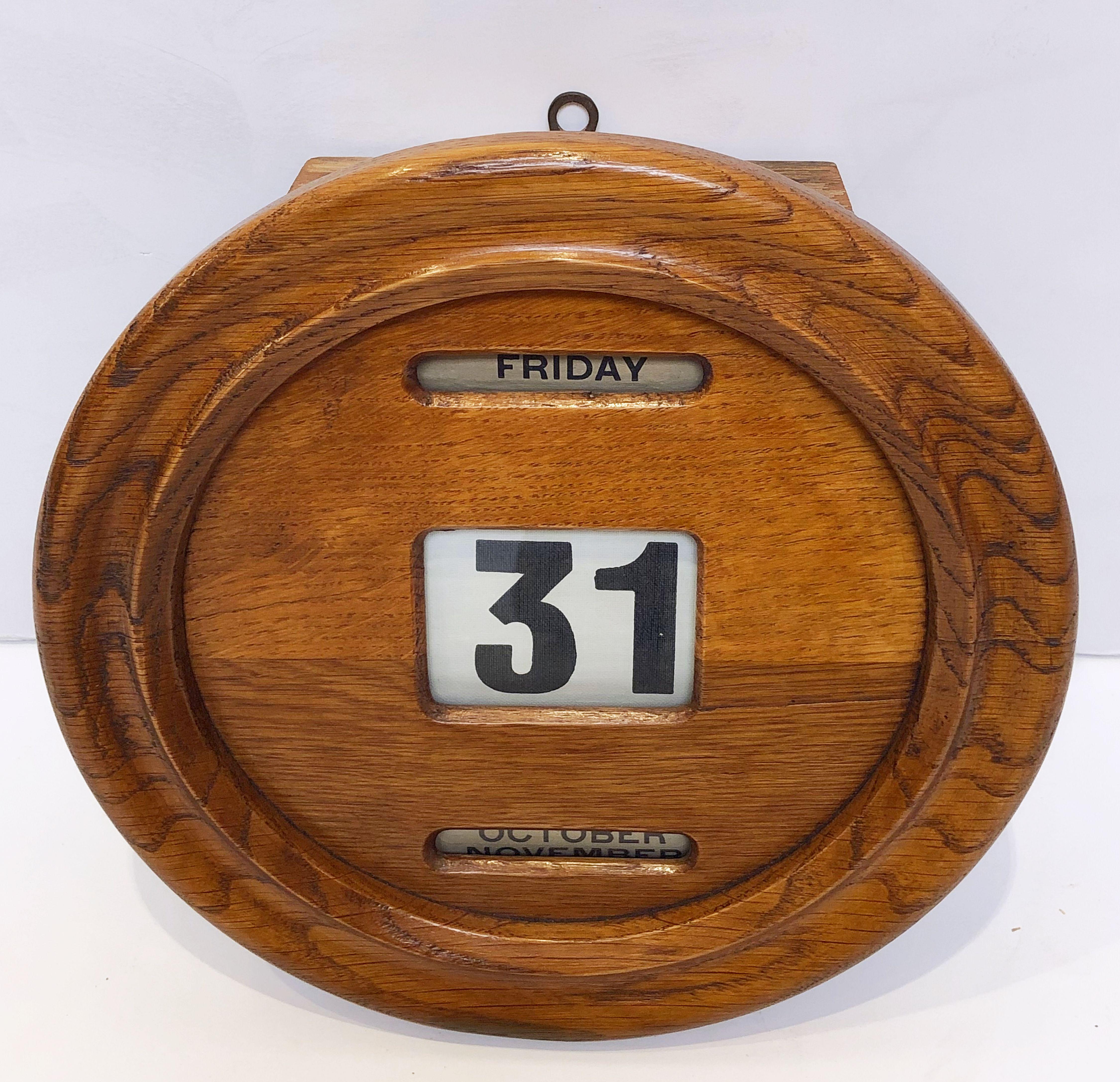 perpetual wall calendar wood