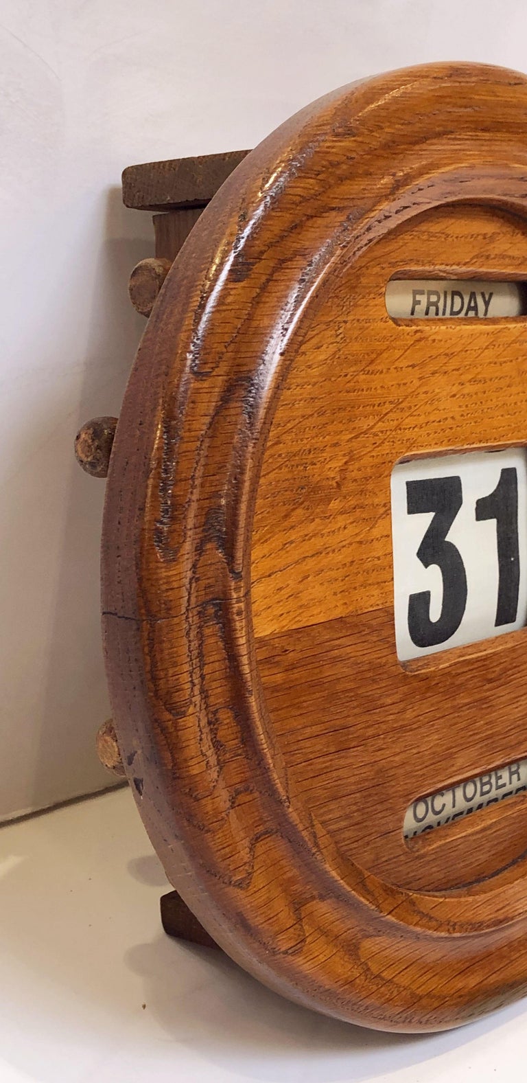 Large English Round Perpetual Wall Calendar of Oak at 1stDibs large perpetual wall calendar