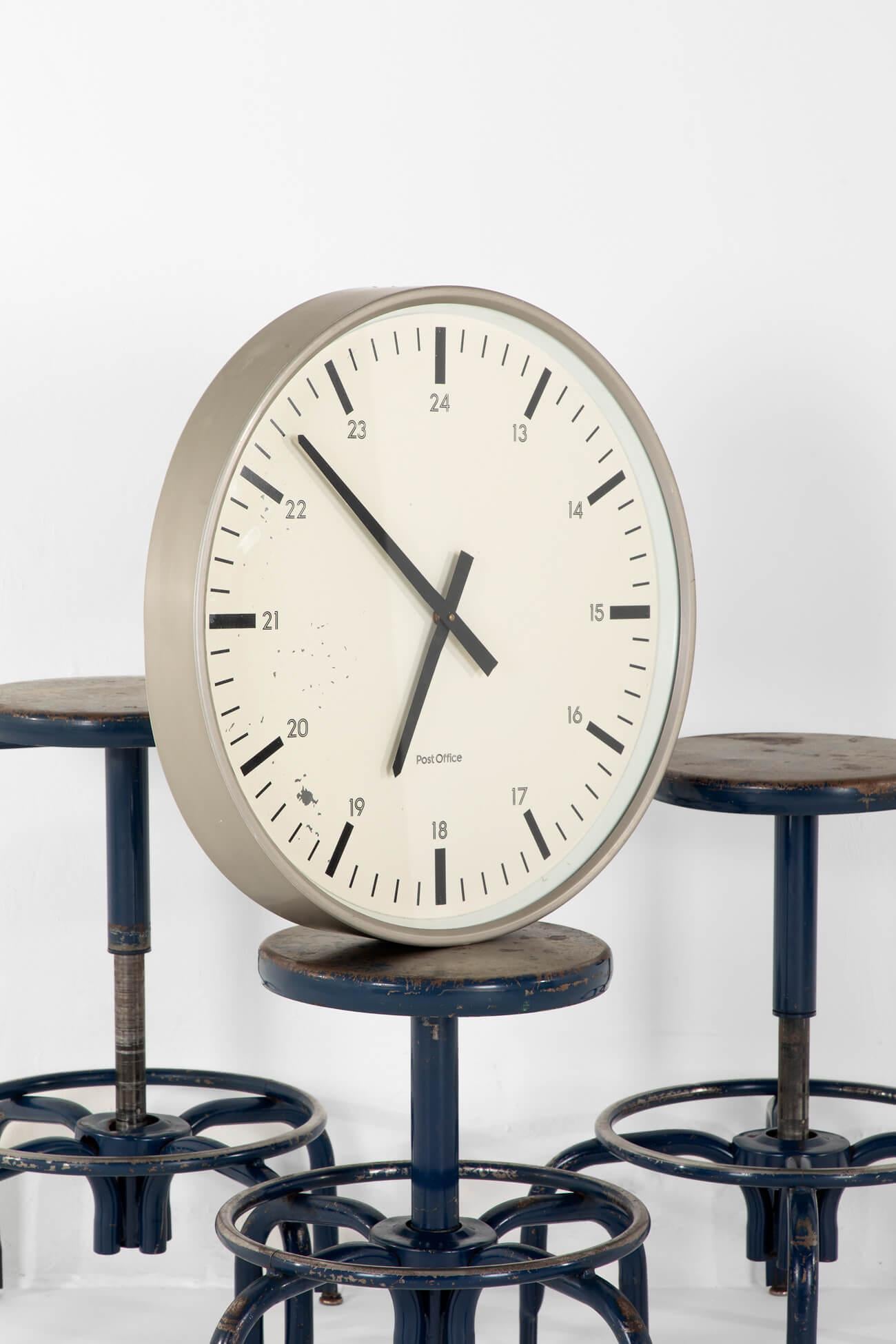Mid-Century Modern Large English Royal Mail Clock For Sale