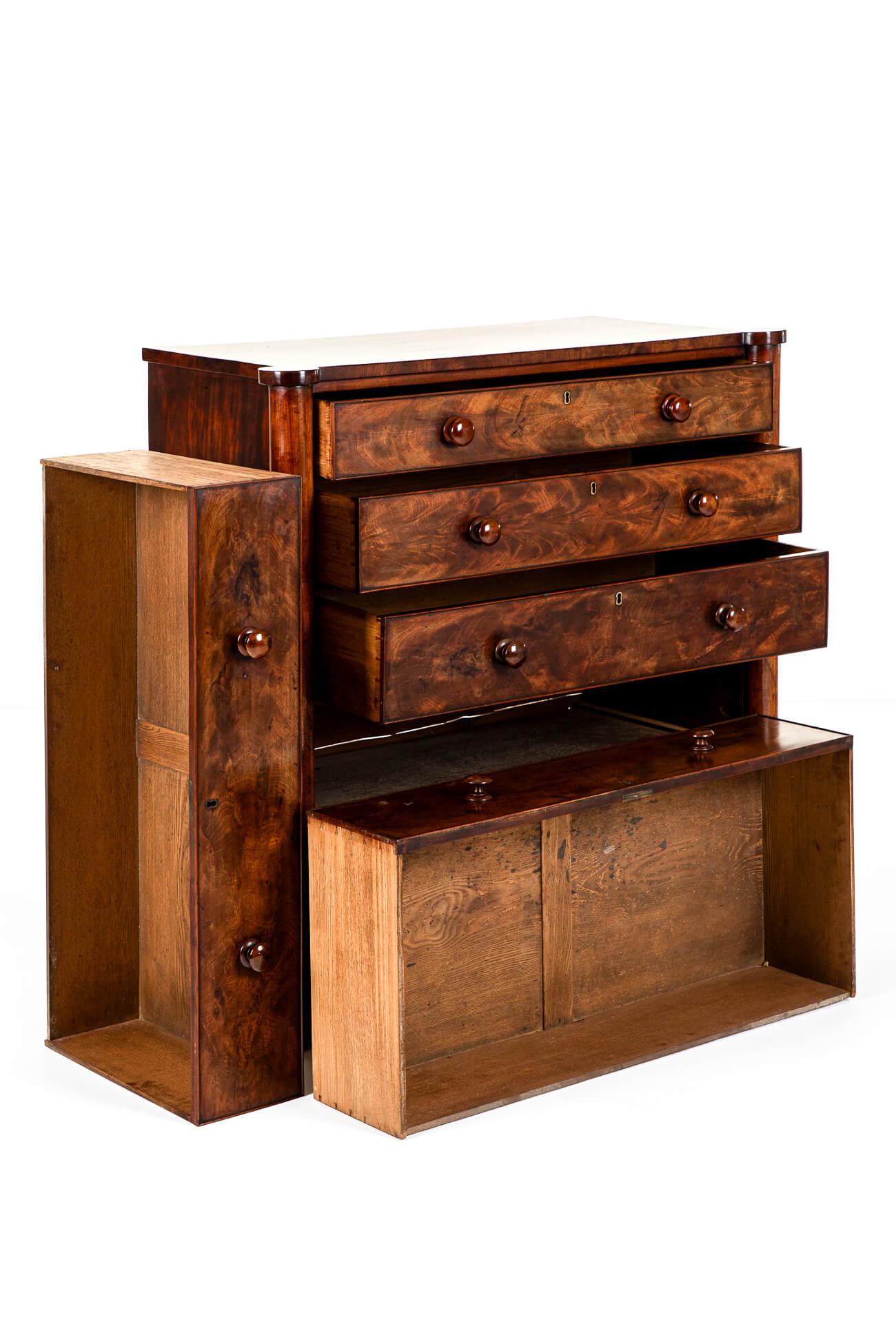 High Victorian Large English Scottish Victorian Chest of Drawers