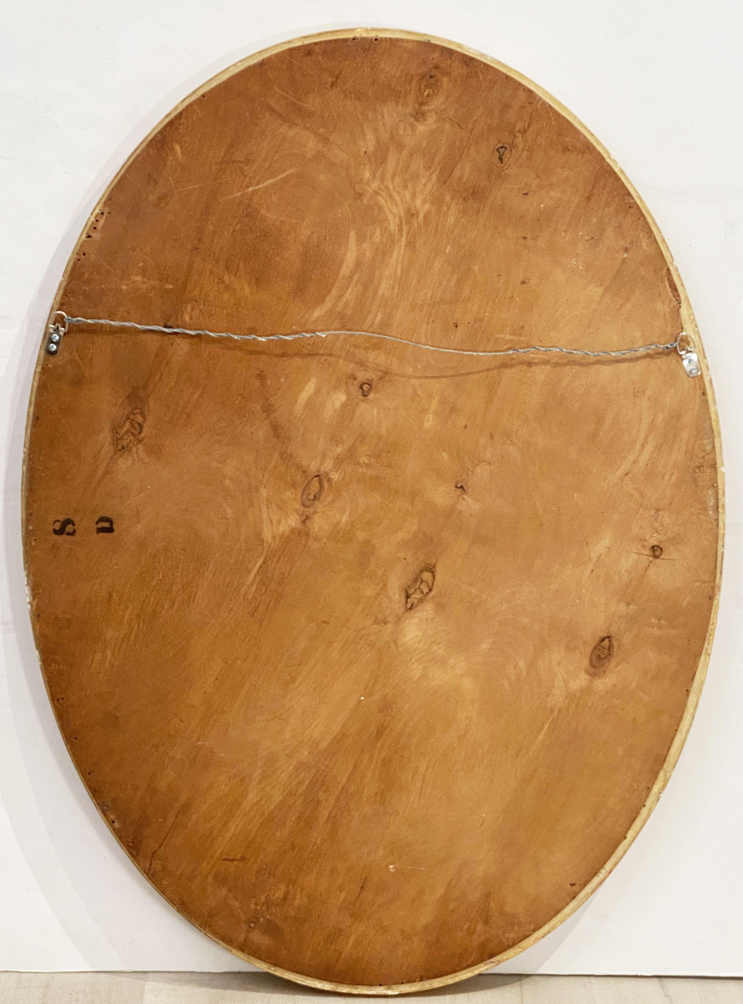 Large English Segmented Gilt Oval Wall Mirror (H 44 3/4 x W 32 1/4) 9