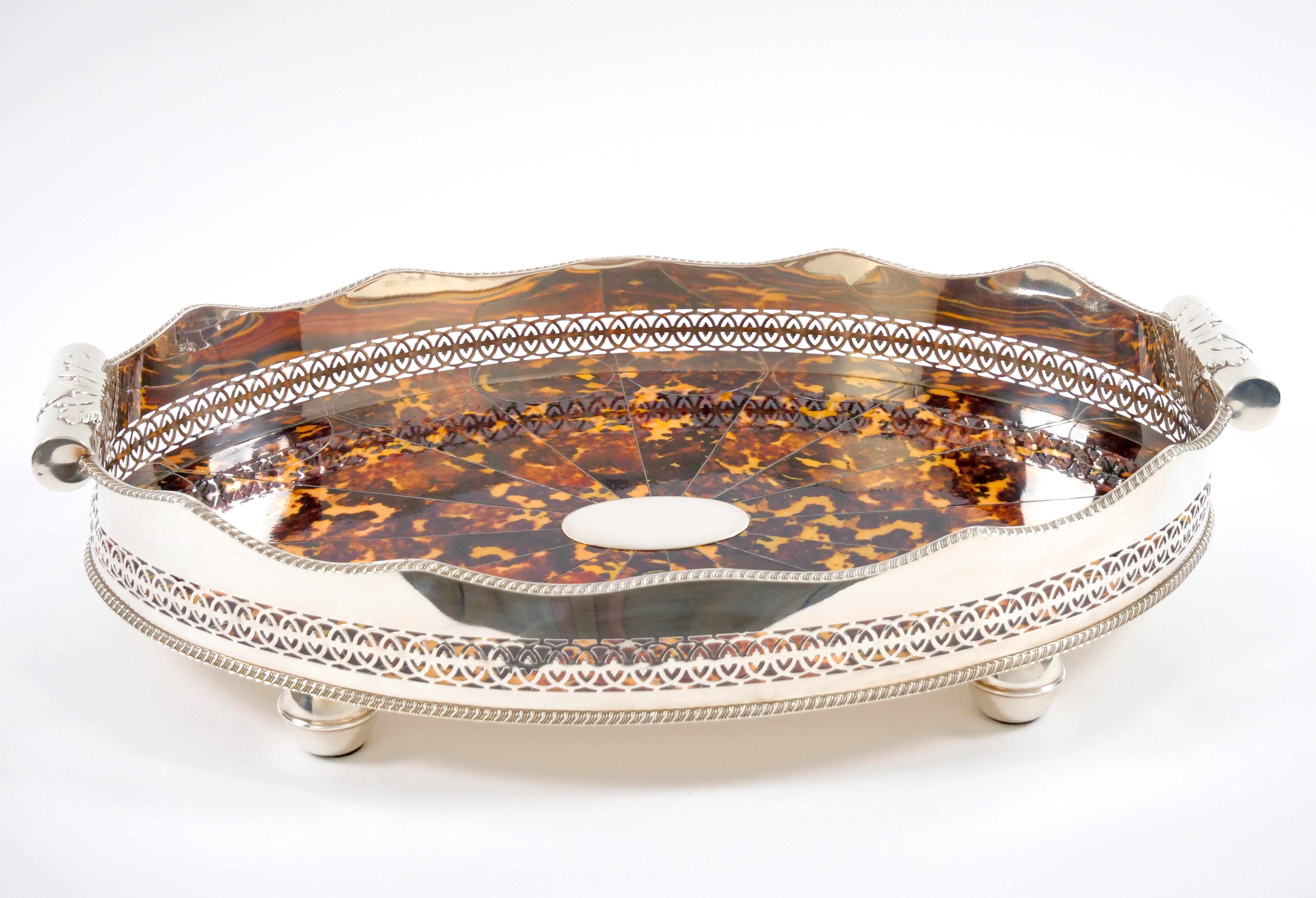 Large English Sheffield High Bordered Laminated Interior Barware ...