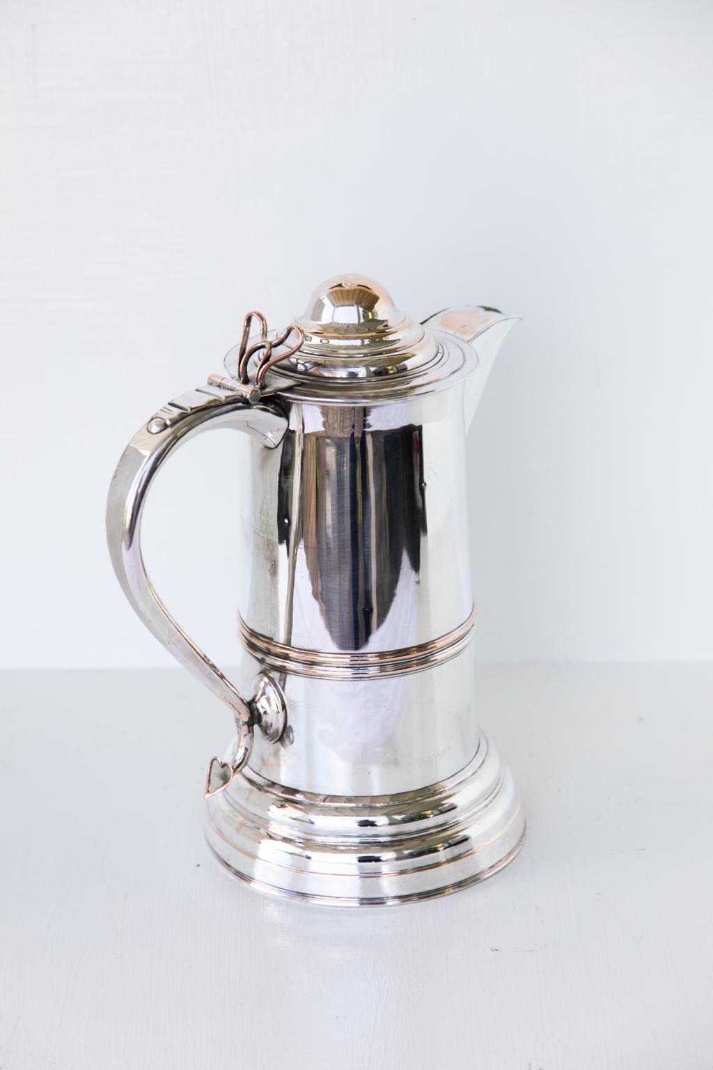 Large English Sheffield Tankard In Good Condition In Wilson, NC