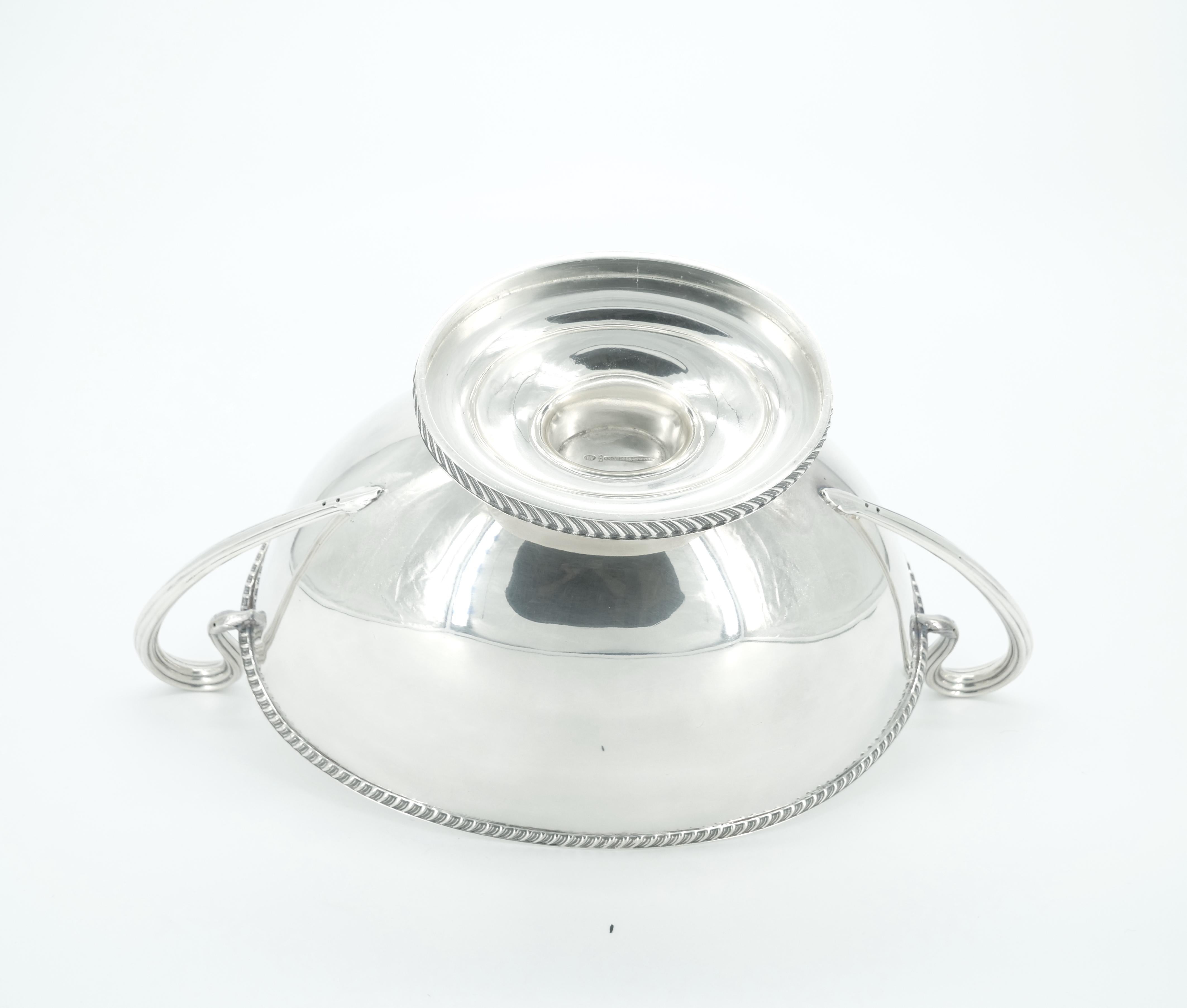 Large English Silver Plate Tableware Covered Tureen For Sale 8